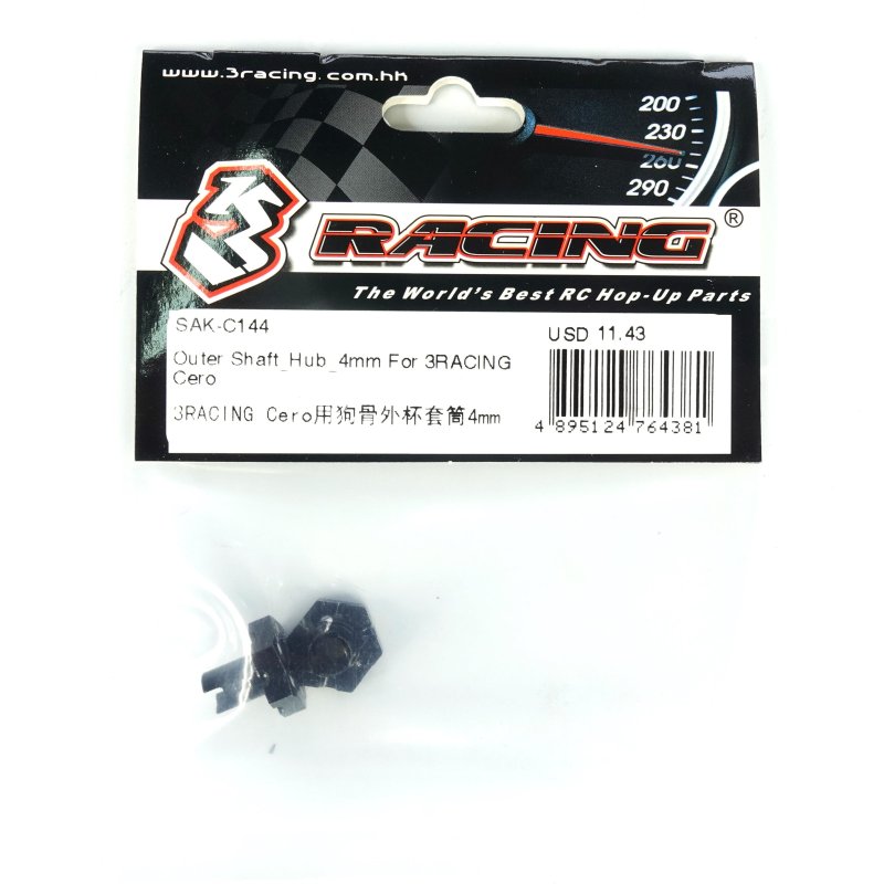 3RACING Cero Outer Shaft_Hub_4mm - SAK-C144