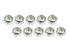 Kyosho Mini-Z MR-015 Mini-Z AWD /MR-01 /MR-02 (MM) /MR-02 (RM) /MR-015 3RACING 2MM ALUMINUM LOCK NUTS (TITANIUM) - 10 PCS - 3RACING 3RAC-N20/SI