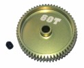 3RACING 64 Pitch Pinion Gear 60T (7075 w/ Hard Coating) - 3RAC-PG6460