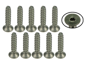 3RACING M2 x 10 Titanium Flat Head Hex Socket - Self Tapping (10 Pcs) - TS-FSM210S