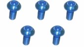 3RACING M3 x 6 AL7075 Button Head Hex Socket - Machine (5 Pcs) Light Blue - TS-BSM306AL/LB