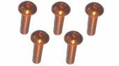 3RACING M3 x 12 AL7075 Button Head Hex Socket - Machine (5 Pcs) Orange - TS-BSM312AL/OR