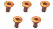 3RACING M3 x 6 AL7075 Flat Head Hex Socket - Machine (5 Pcs) Orange - TS-FSM306AL/OR