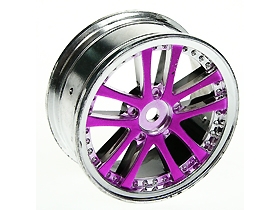 3RACING 1/10 5 Dual Spoke Rim On Road (0 Offset - 24mm) - Purple - WH-02/PU