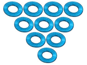 3RACING Aluminium M3 Flat Washer 0.5mm (10 Pcs) - Light Blue - 3RAC-WF305/LB