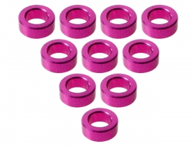 3RACING Aluminium M3 Flat Washer M3 x 5 x 2mm (10 Pcs) - Pink - 3RAC-WF320/5/PK