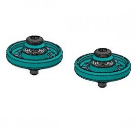 Tamiya Mini 4WD 13mm Aluminum Ball -Race Rollers ( Ringless )(Light blue) - 3RACING M4WD-30/LB