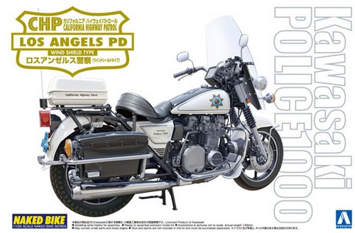 Aoshima #AO-00333 - 1/12 Naked Bike No.113 CHP Los Angeles PD Windshield Type