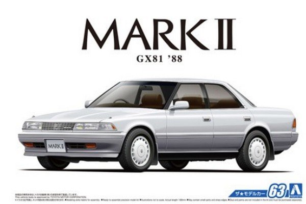 Aoshima 05484 - 1/24 Toyota Mark II 2.0 Grande Twincam 24 GX81 '88 The Model Car No.63