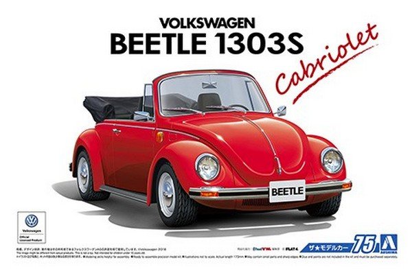 Aoshima 05572 - 1/24 Volkswagen 15ADK Beetle 1303S Cabriolet \'75 The Model Car No.75
