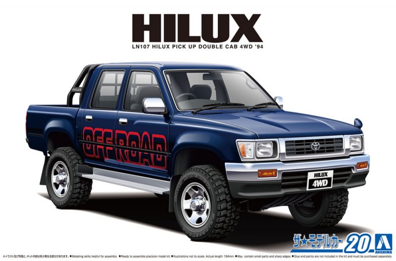 Aoshima 06217 - 1/24 LN107 Hilux Pick Up Double Cab 4WD \'94 The Model Car No.20