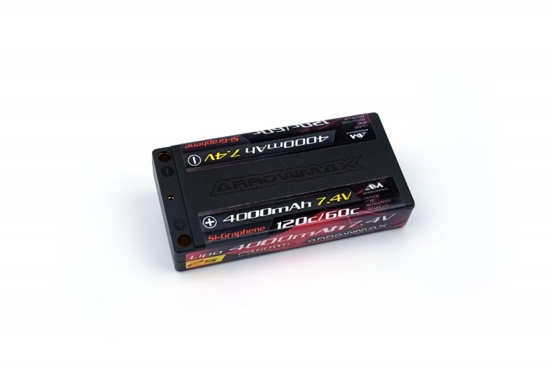 Arrowmax AM-700304 AM Lipo 4000mAh 1/12 Scale - 7.4V 60C Continuous 120C Burst 5mm (Si-Graphene)