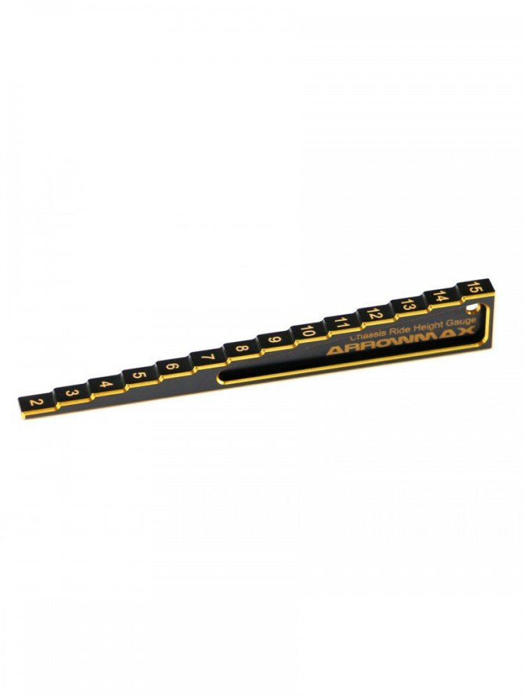 Arrowmax AM-171011 Chassis Ride Height Gauge Stepped 2mm to 15mm Black Golden