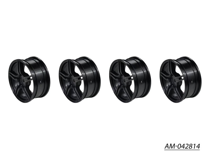 Arrowmax AM-042814 1/10 TC 5 Spoke Split Rims Black (4)