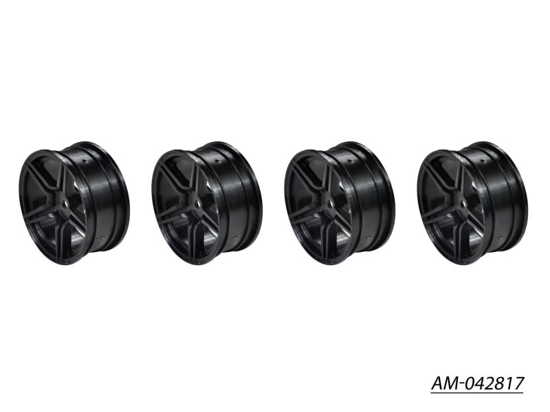 Arrowmax AM-042817 1/10 TC 5 Spoke Split Rims +3MM Offset Black (4)