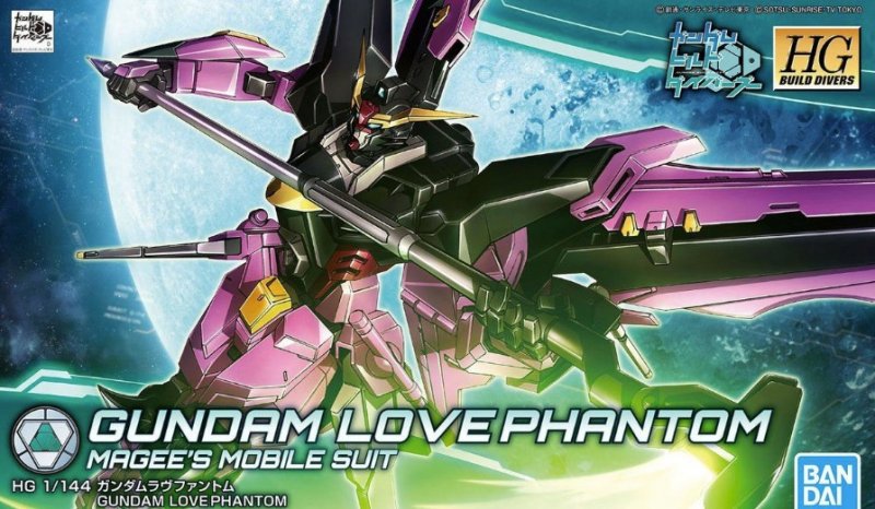 Bandai 5055341 - HGBD 1/144 Gundam Love Phantom Magee\'s Mobile Suit (HG Build Divers 019)