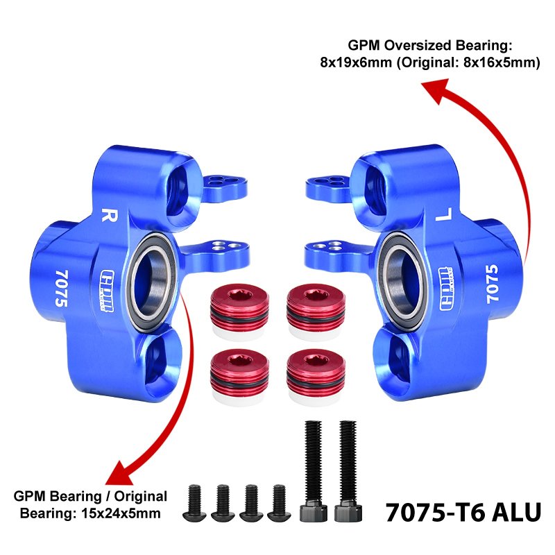 ARRMA KRATON 6S EXB SPEED TRUCK  7075 Alloy Front Steering Block (Larger Outer Bearings) - GPM MKV6021