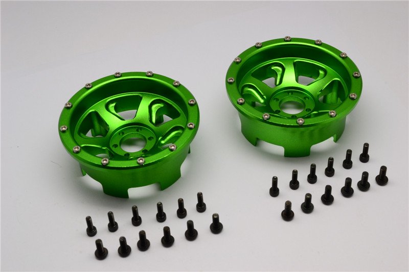 Axial Racing Yeti Aluminium Front/Rear 2.2 Wheels Beadlock (6 Poles Swirl) (AX31118) - 1pr set - GPM YT1006SWF/R