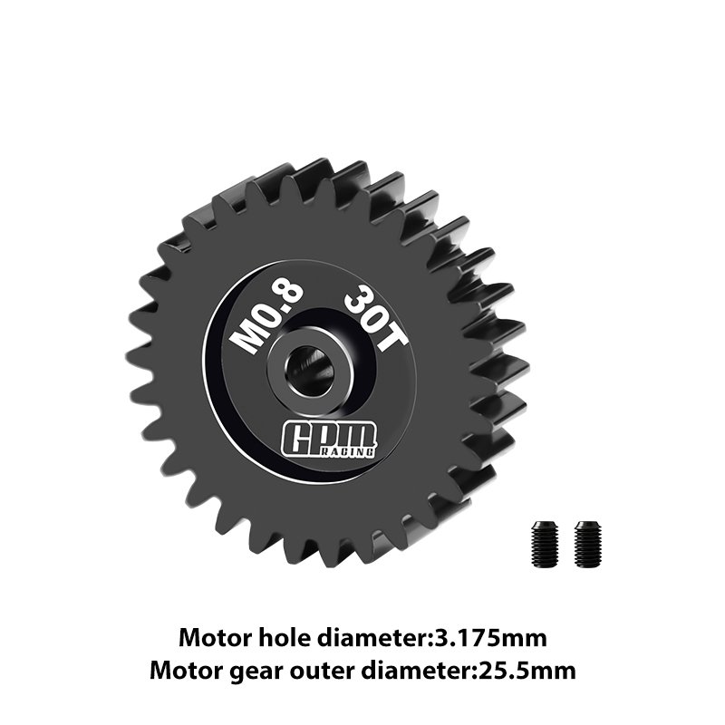 40Cr Steel Motor Gear 30T (32 Pitch,Module: 0.8mm,Motor Tooth Diameter: 3.175mm) - GPM MG330T/0.8M