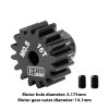 40CR Steel Motor Gear 16T (32 Pitch,Module: 0.8mm,Motor Tooth Diameter: 3.175mm) - GPM MG316T/0.8M