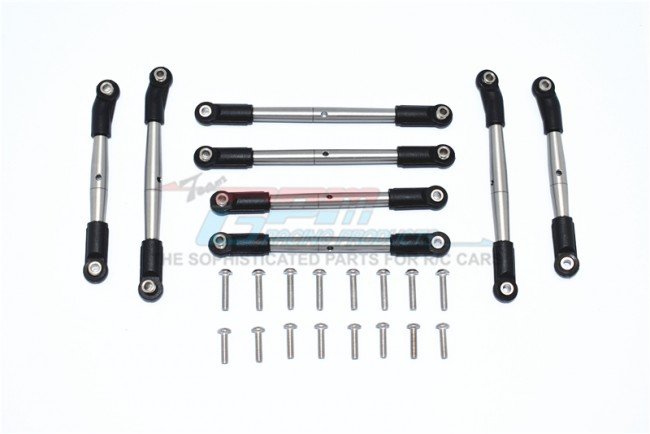 Tamiya CC02 MERCEDES-BENZ G500 Stainless Steel Adjustable Upper & Lower Suspension Links - 24pc set - GPM CC2160S