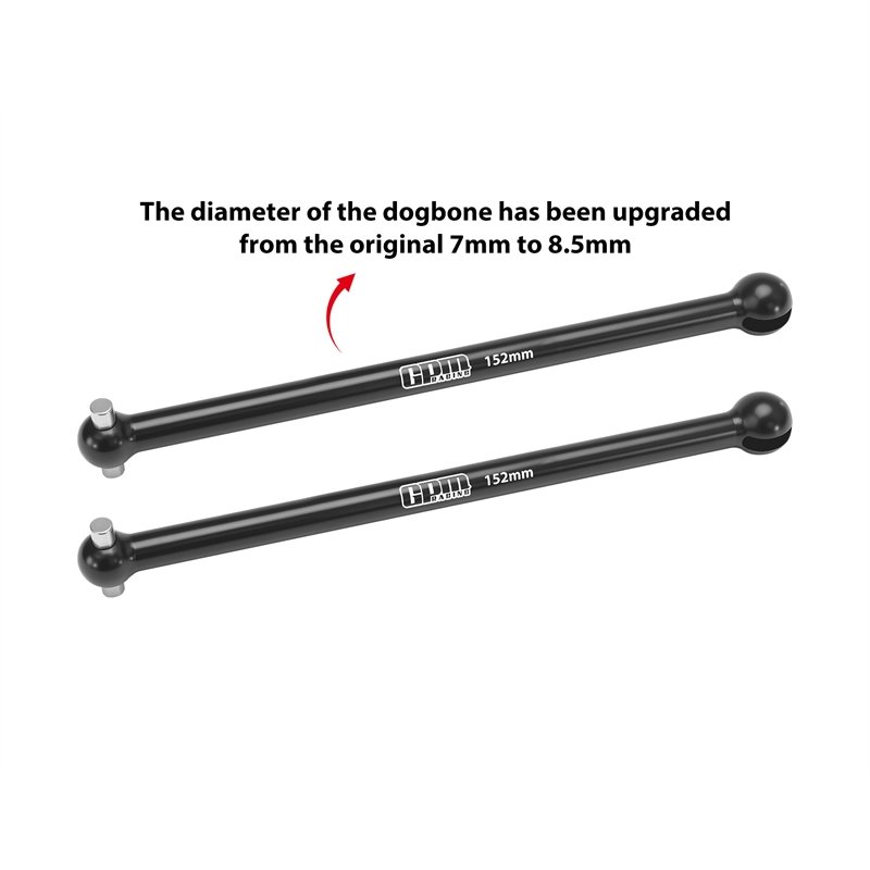 TEAM LOSI 5IVE-TE 3.0 1/5 Electric 4WD Desert Truck RTR 140 Steel Front / Rear CVD Drive Shafts 152mm - GPM 5T3/152F/RS