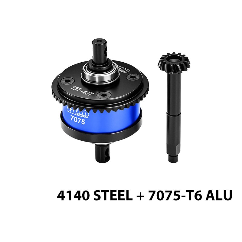 LOSI LMT 4WD Solid Axle Monster Truck 4140 Steel + 7075 Alloy Center Complete Differential 13/43T/1.0 Mod - GPM LMT1343S/CS