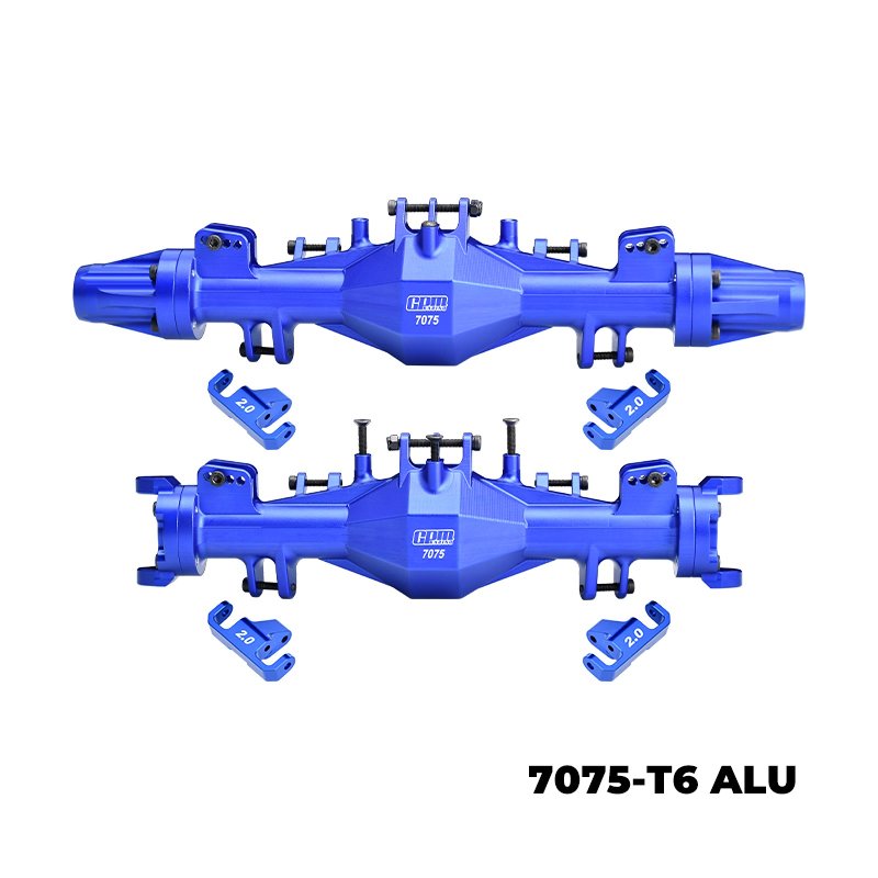 TEAM LOSI LMT 2.0 Grave Digger 4X4 Solid Axle Brushless Monster Truck 7075-T6 Alloy Quick Release Front & Rear AXLE Housing set - GPM LMT21213KIT
