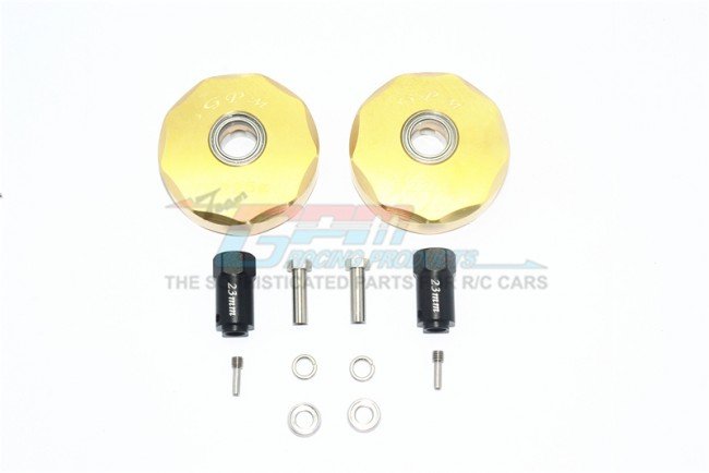 TRAXXAS TRX4 MERCEDES-BENZ Brass Pendulum Wheel Knuckle AXLE Weight+23mm Hex  - 12pc set - GPM TRX4023XBZ