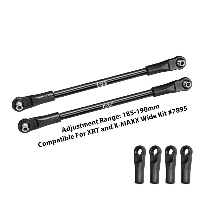 TRAXXAS XRT 8S 4140 Carbon Steel Adjustable Front Steering Toe Links 185-190mm - GPM XRT162S