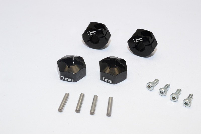 Vaterra 1/10 K-5 Blazer Ascender Aluminium Hex Adapter (12mmx7mm)-4pcs set - GPM K5010/12X7MM