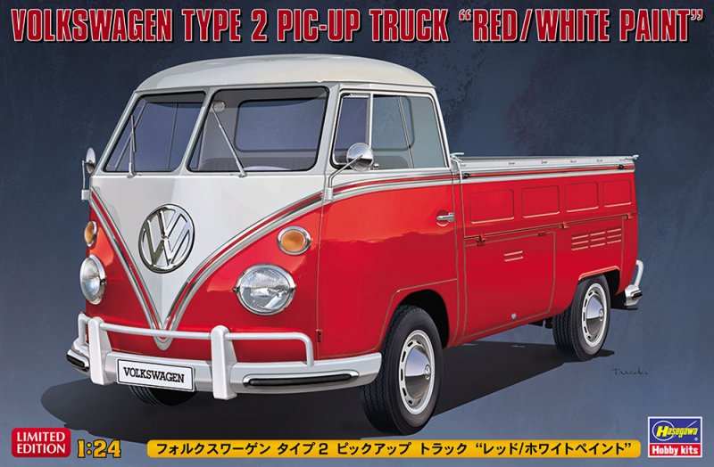 Hasegawa 20556 - 1/24 Volkswagen Type 2 Pic-up Truck Red/White Paint