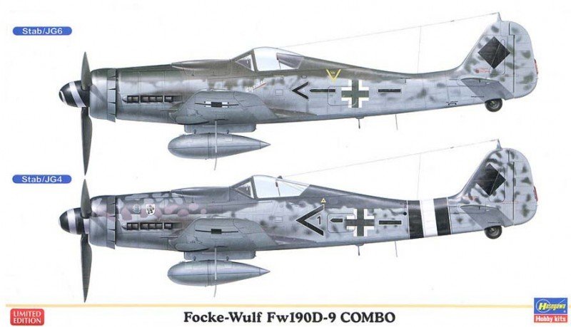 Hasegawa 01920 - 1/72 FOCKE-WULF Fw190D-9 COMBO (2Pcs)