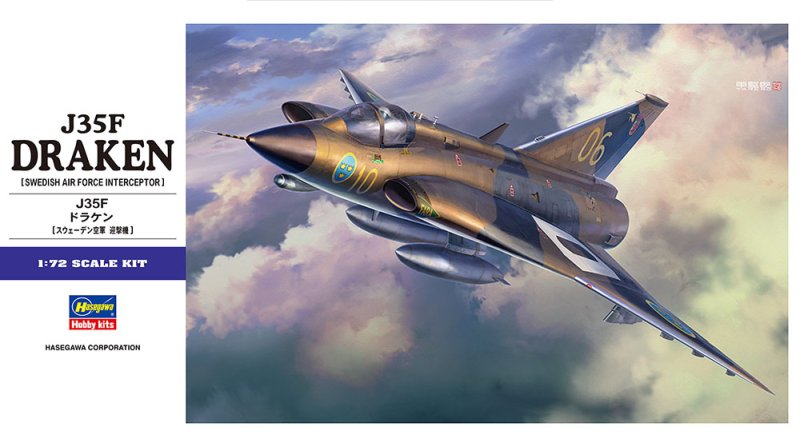 Hasegawa 01578 - E48 1/72 Swedish Air Force J35F Draken