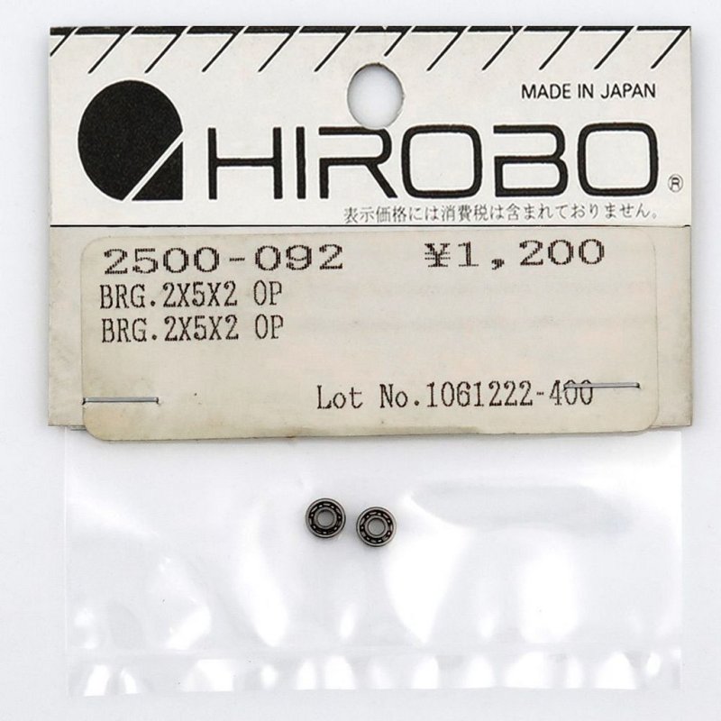 HIROBO 2500-092 BALL BEARING 2 X 5 X 2 MM 2PCS #52 (OPEN TYPE) #2500092