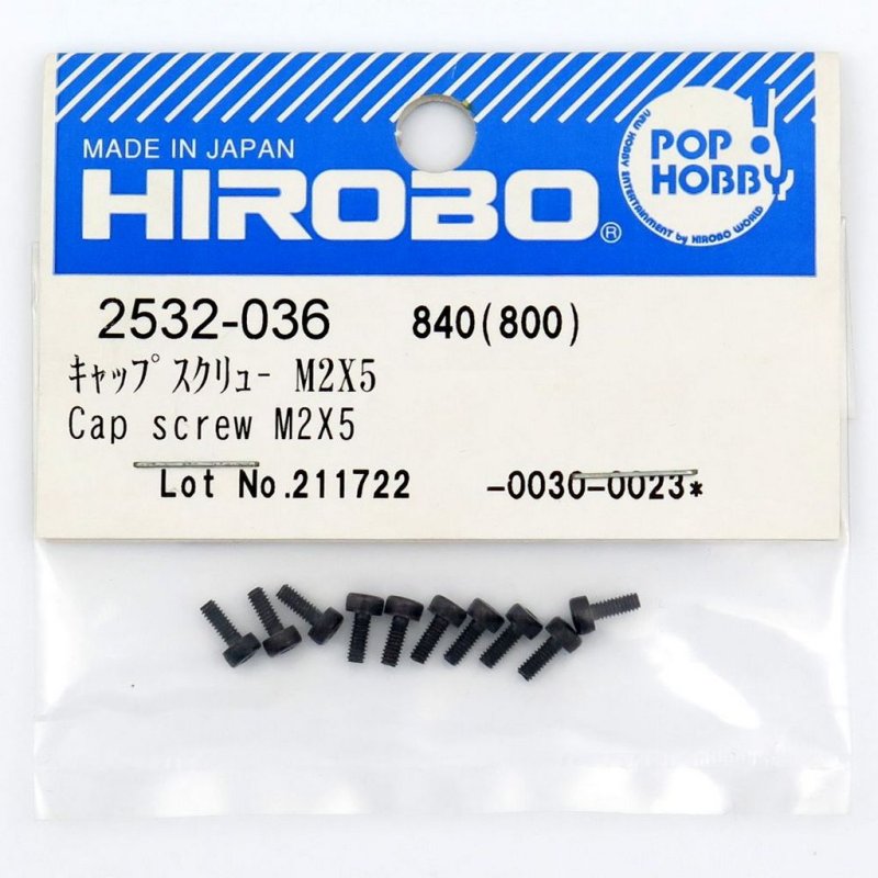 HIROBO 2532-036 CAP SCREW M2 X 5 10PCS #2532036