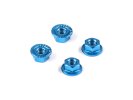 HUDY 296541-B Aluminium NUT M4 With Serrated Flange - Blue (4)