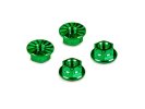 HUDY 296542-G - Titanium NUT M4 With Serrated Flange - Green (4)