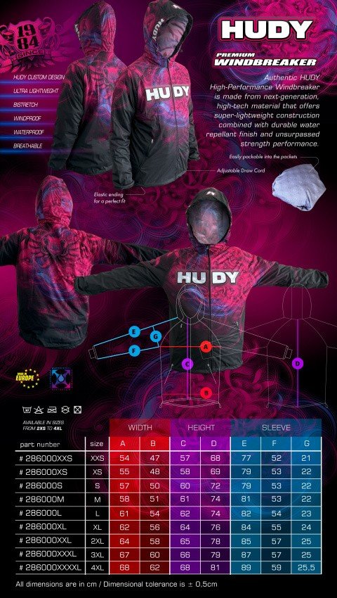 HUDY 286000XXL HIGH-PERFORMANCE Windbreaker (XXL)