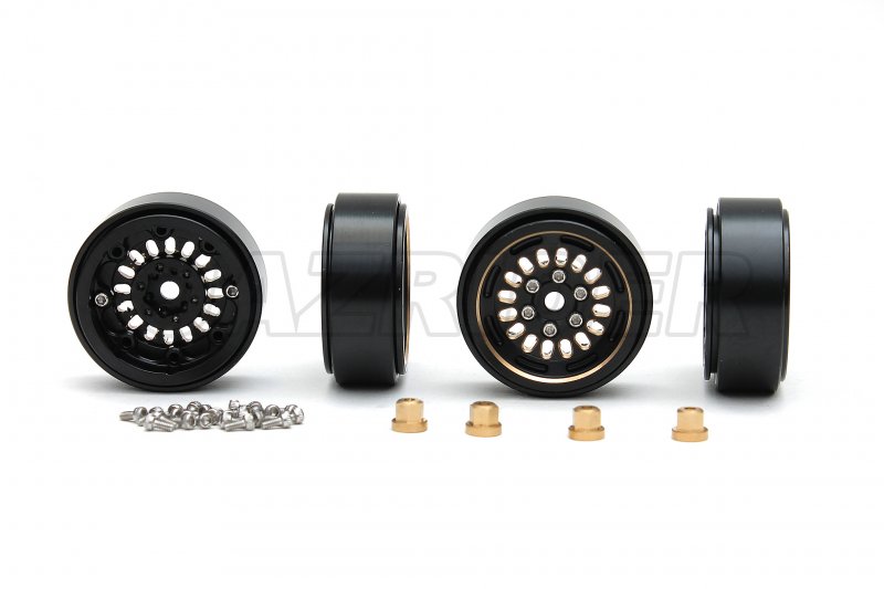 Axial Racing SCX24 Brass Heavy Duty 1.0\' Beadlock 16 Spokes Wheels (4pcs)