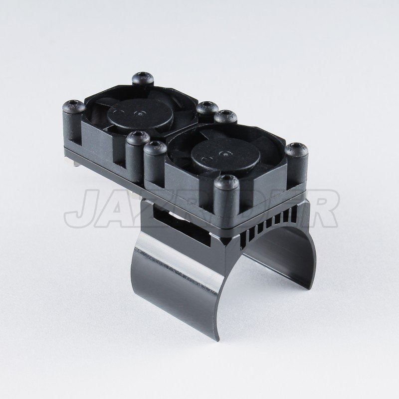 Jazrider RC Aluminium 540 Motor Heat Sink (Black) w/Twin Cooling Fans