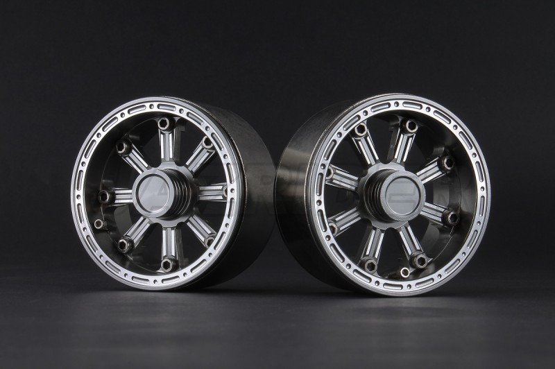 Aluminum 1.9\'\' Beadlock 8 Spokes Wheels (TYPE E) - Gunmetal
