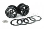 Aluminum 2.2'' Cyclone Style Wheels - Black