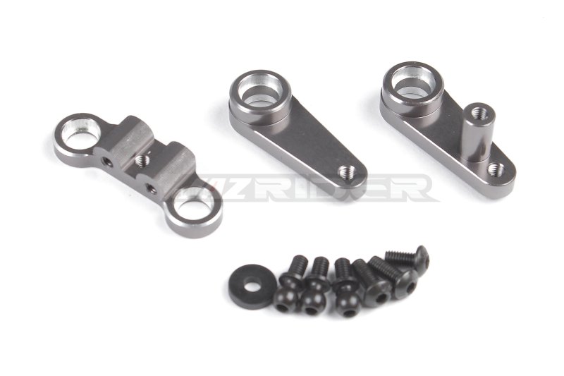 Tamiya BB-01 (BBX) Aluminum Steering Assembly Set (Gun Metal)