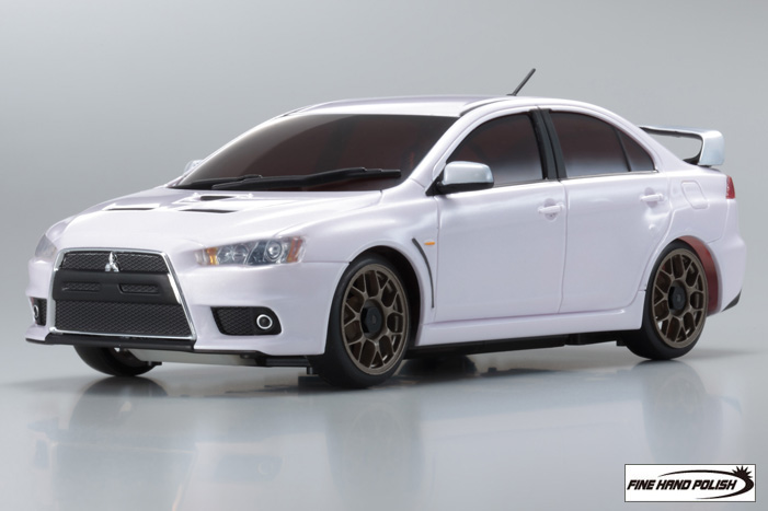 Kyosho MZP409PW - Auto Scale Collection -1/28 Scale  Mini-Z Min Z AWD MA-010 Mitsubishi Lancer Evolution X (Pearl White)