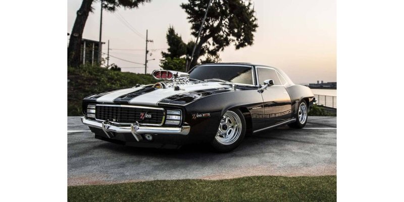Kyosho 34493T1 - 1/10 Scale Radio Controlled Electric Powered 4WD FAZER Mk2 FZ02 VE Series Readyset 1969 Chevy(R) Camaro(R) Z/28 RS Supercharged VE Tuxedo Black