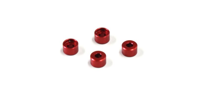 Kyosho MZW418-30B - Al Friction Mount Collar (3.0mm/Red/4pcs)