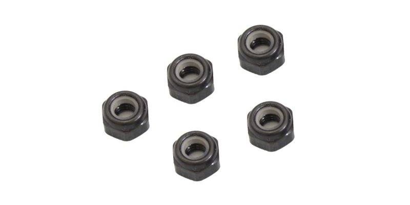 Kyosho 1-N3033NA-GM - Nut(M3x3.3)Nylon(Aluminium/Gunmetal/5pcs)