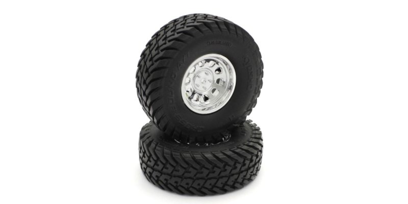 Kyosho OLTH001SMB - Complete Chrome Wheel & Tire Set (2pcs)