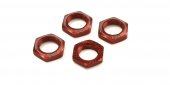 Kyosho IFW472R - Wheel Nut (Red/4pcs/for Serration)